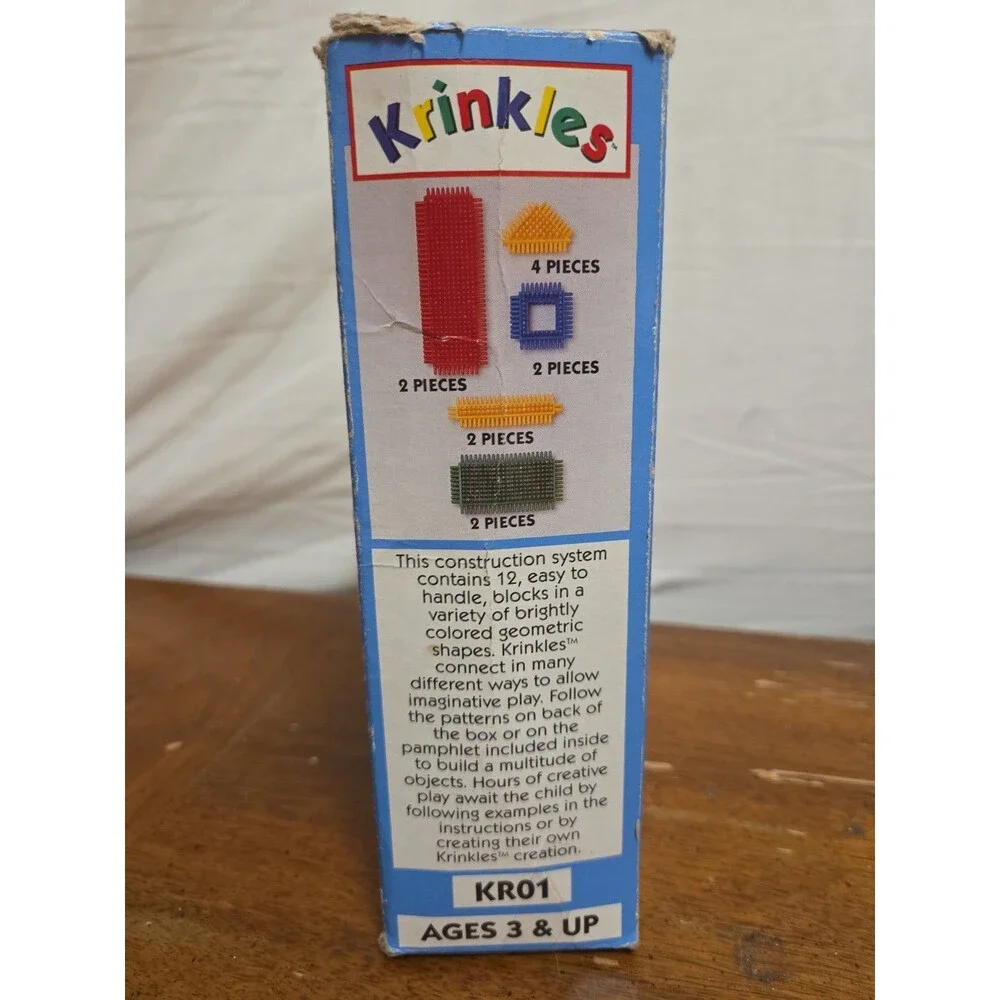 Krinkles Bristle Block Retro Building Toy 12 Pieces 1989 Vintage Complete